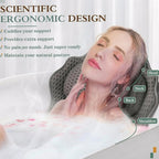 Bath Pillow RUVINCE Ergonomic Luxury Bathtub Pillow with Head,Neck, Shoulder and Back Support, 4D Bath Pillows for tub with 6 Powerful Suction Cups, Fits All Bathtub Grey