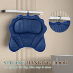 Bath Pillow RUVINCE Ergonomic Luxury Bathtub Pillow with Head,Neck, Shoulder and Back Support, 4D Bath Pillows for tub with 6 Powerful Suction Cups, Fits All Bathtub Blue