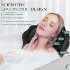 Bath Pillow RUVINCE Ergonomic Luxury Bathtub Pillow with Head,Neck, Shoulder and Back Support, 4D Bath Pillows for tub with 6 Powerful Suction Cups, Fits All Bathtub Black
