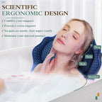 Bath Pillow RUVINCE Ergonomic Luxury Bathtub Pillow with Head,Neck, Shoulder and Back Support, 4D Bath Pillows for tub with 6 Powerful Suction Cups, Fits All Bathtub Blue