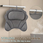 Bath Pillow RUVINCE Ergonomic Luxury Bathtub Pillow with Head,Neck, Shoulder and Back Support, 4D Bath Pillows for tub with 6 Powerful Suction Cups, Fits All Bathtub Grey