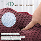 Bath Pillow RUVINCE Ergonomic Luxury Bathtub Pillow with Head,Neck, Shoulder and Back Support, 4D Bath Pillows for tub with 6 Powerful Suction Cups, Fits All Bathtub Red