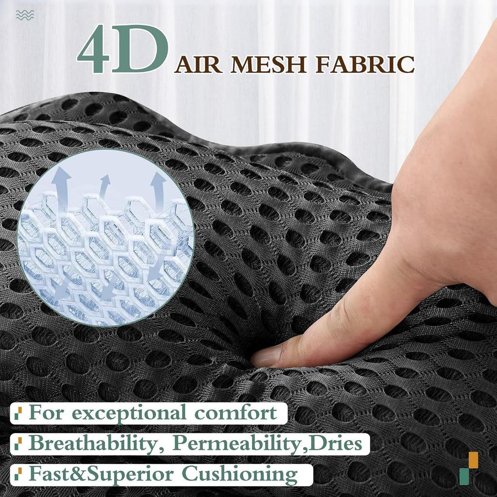Bath Pillow RUVINCE Ergonomic Luxury Bathtub Pillow with Head,Neck, Shoulder and Back Support, 4D Bath Pillows for tub with 6 Powerful Suction Cups, Fits All Bathtub Black